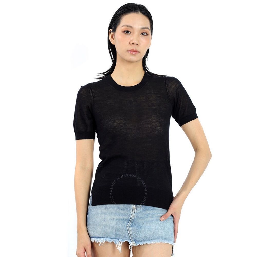 Authentic Burberry 100% cashmere crew neck  short sleeve top medium